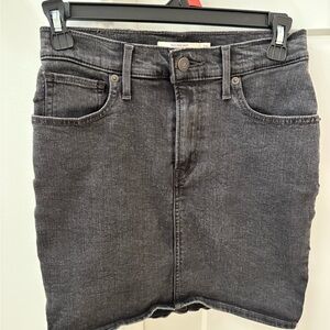 Levi's Charcoal Mile High Denim Skirt